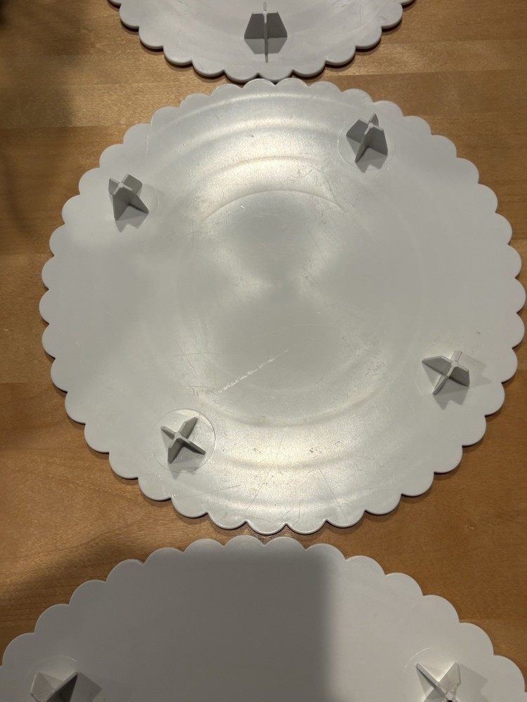 Wilton Scalloped Plastic Cake Plates 12” , 10” , 8”