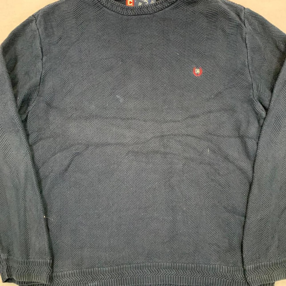 Vintage Chaps Knitted Jumper patterned pullover chunky knit sweater with Men's