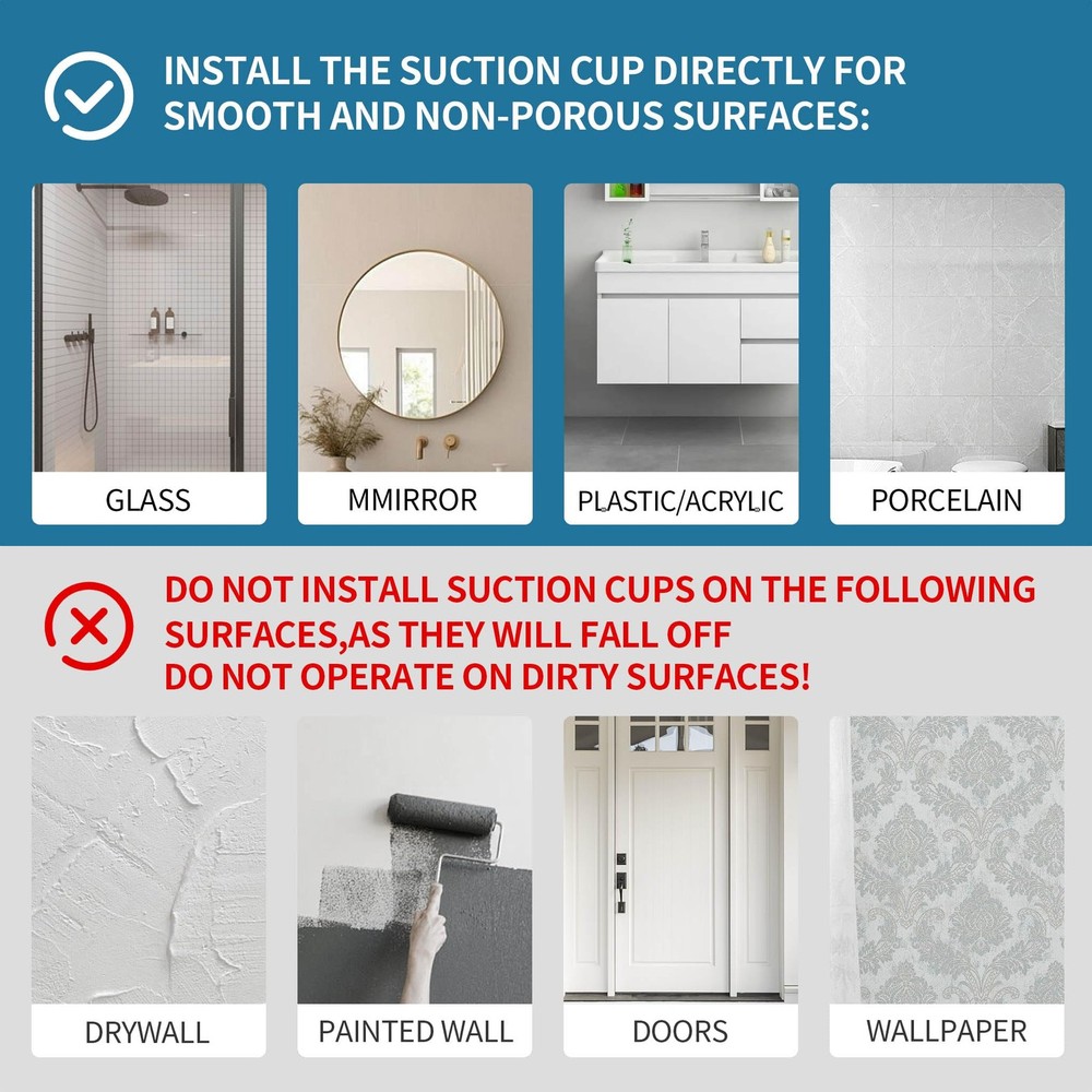 Suction Cup Hooks for Shower,2 Packs Towel Holder,Removable 2PC, Silver
