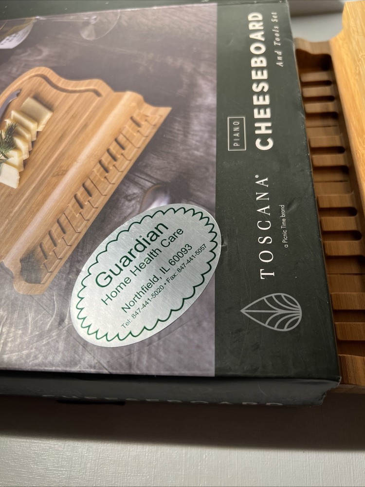 Toscana Piano Cheeseboard with Tools Set – Bamboo Cheese Board