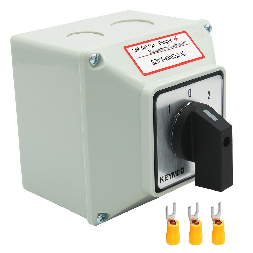 40A 3 Position Rotary Changeover Switch 3 Phase 12 Terminals Universal Selector