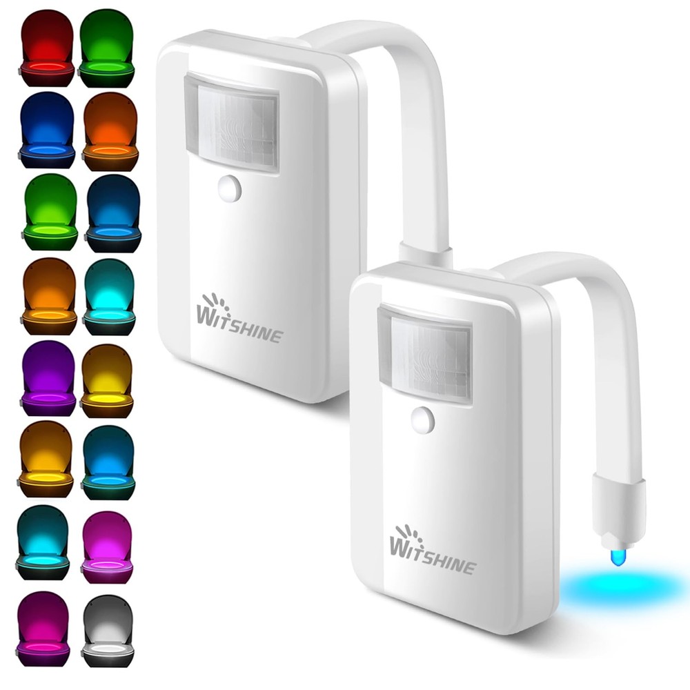 Night Light 2 Pack - 16 Color Changing Motion Activated Bowl Nightlight for B...