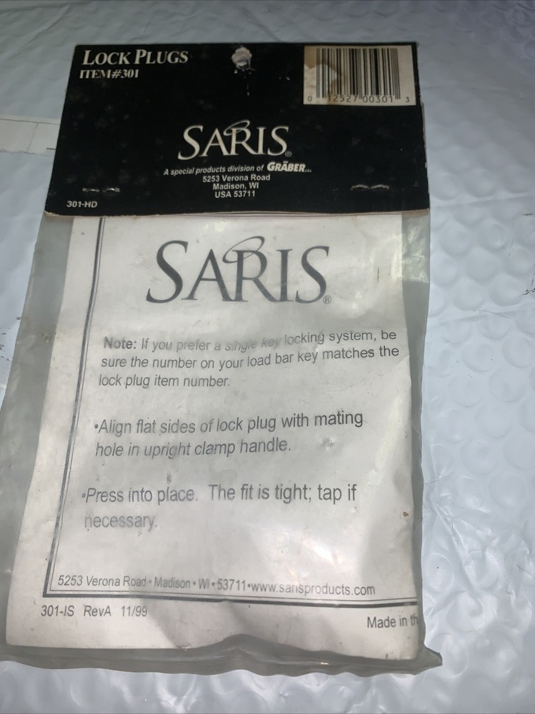 Saris Lock Plugs # 301