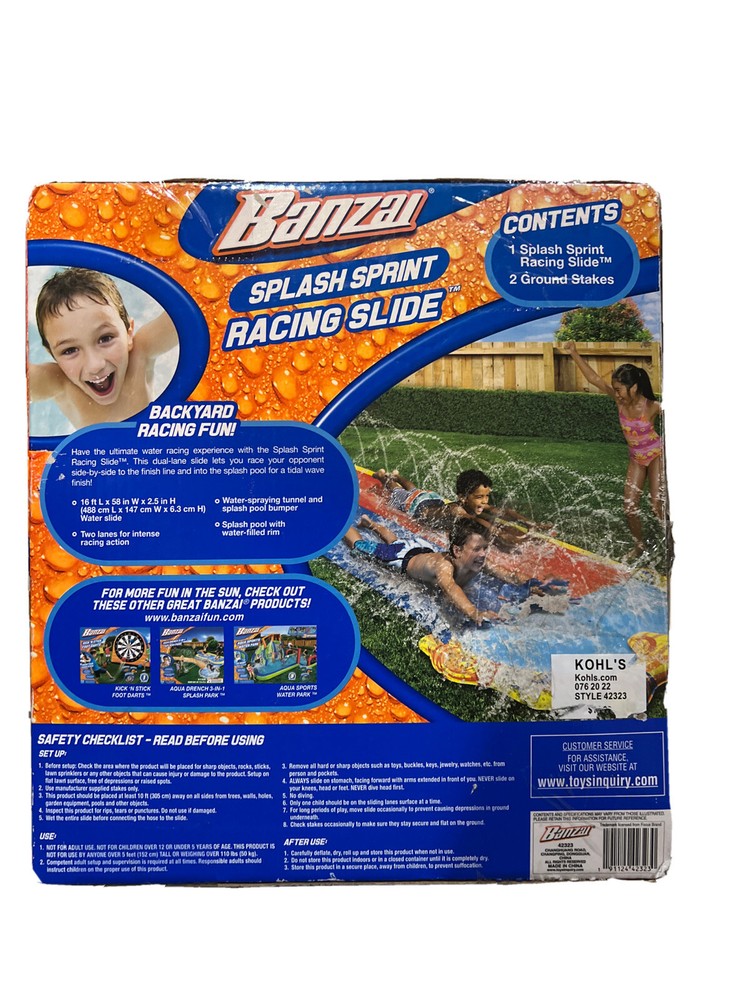 Banzai 16ft Splash Sprint Racing Slide