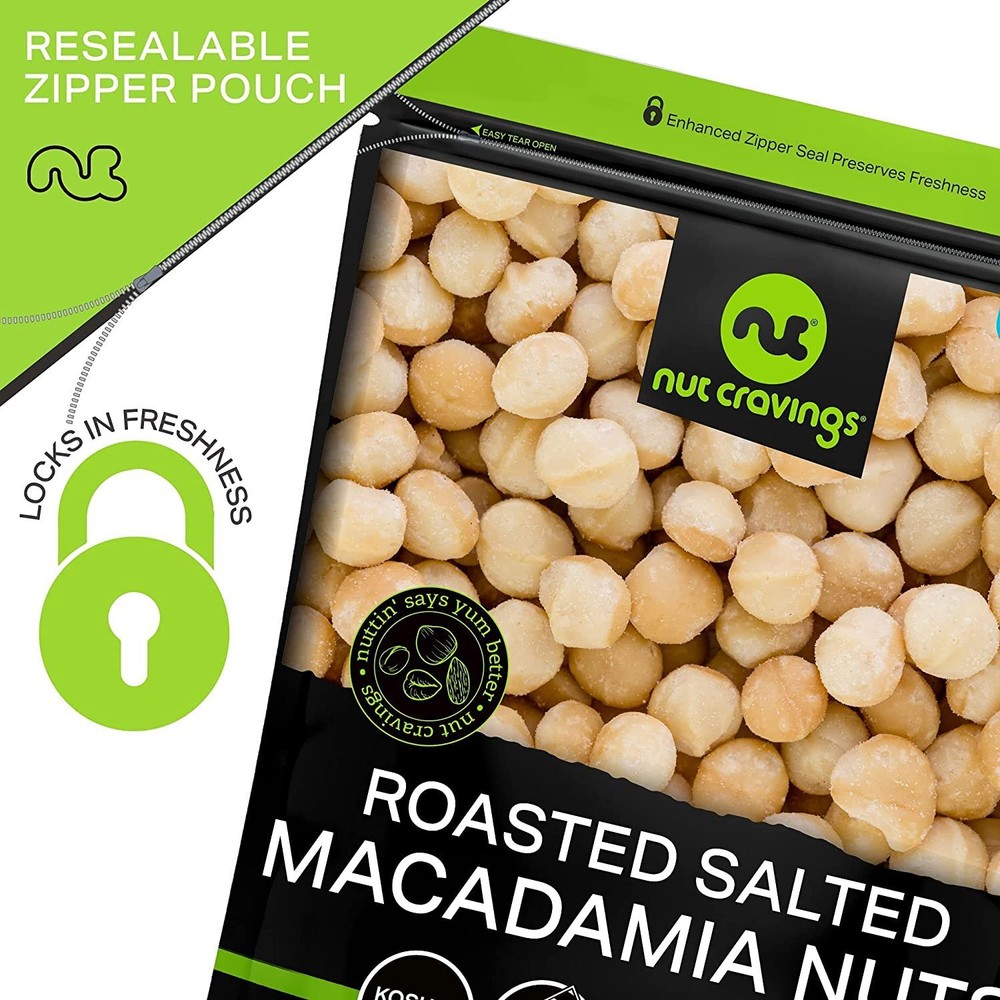 Freshly Roasted & Salted Macadamia Nuts Packed Fresh in...