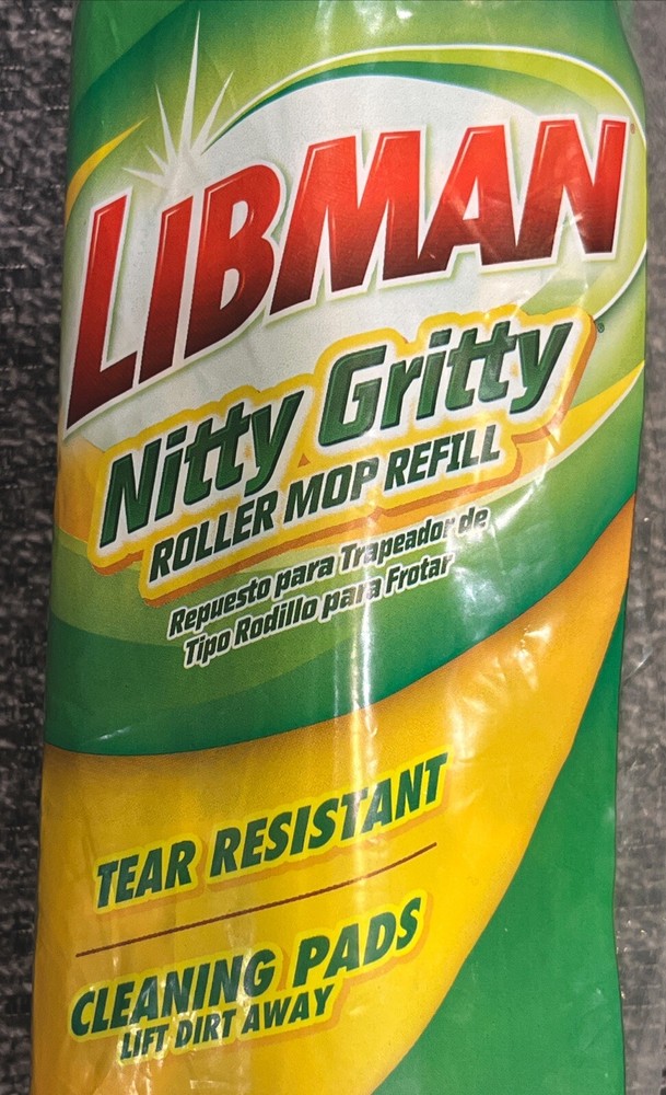 LIBMAN Nitty Gritty Roller Mop Refill #02011 Tear Resistant USA NEW IN PACKAGE