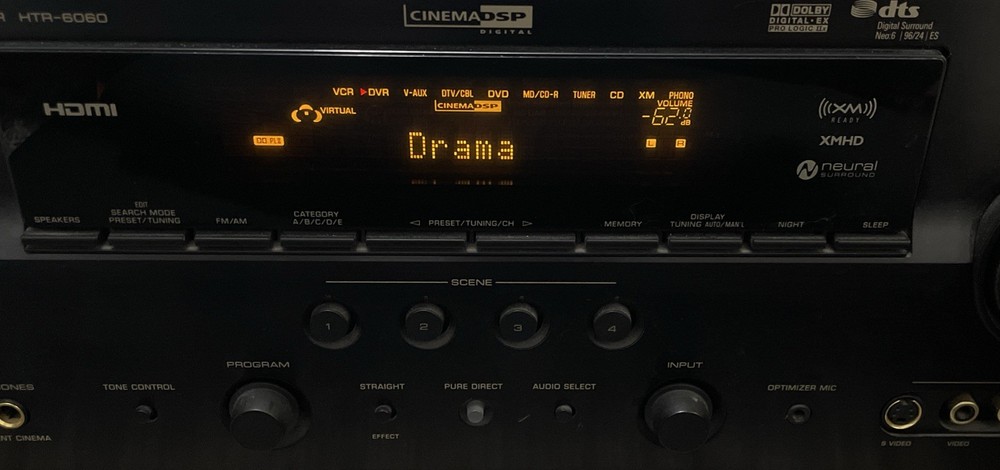Yamaha HTR-6060 AV Receiver | Clean Front Panel | OEM Remote Bundle | Tested