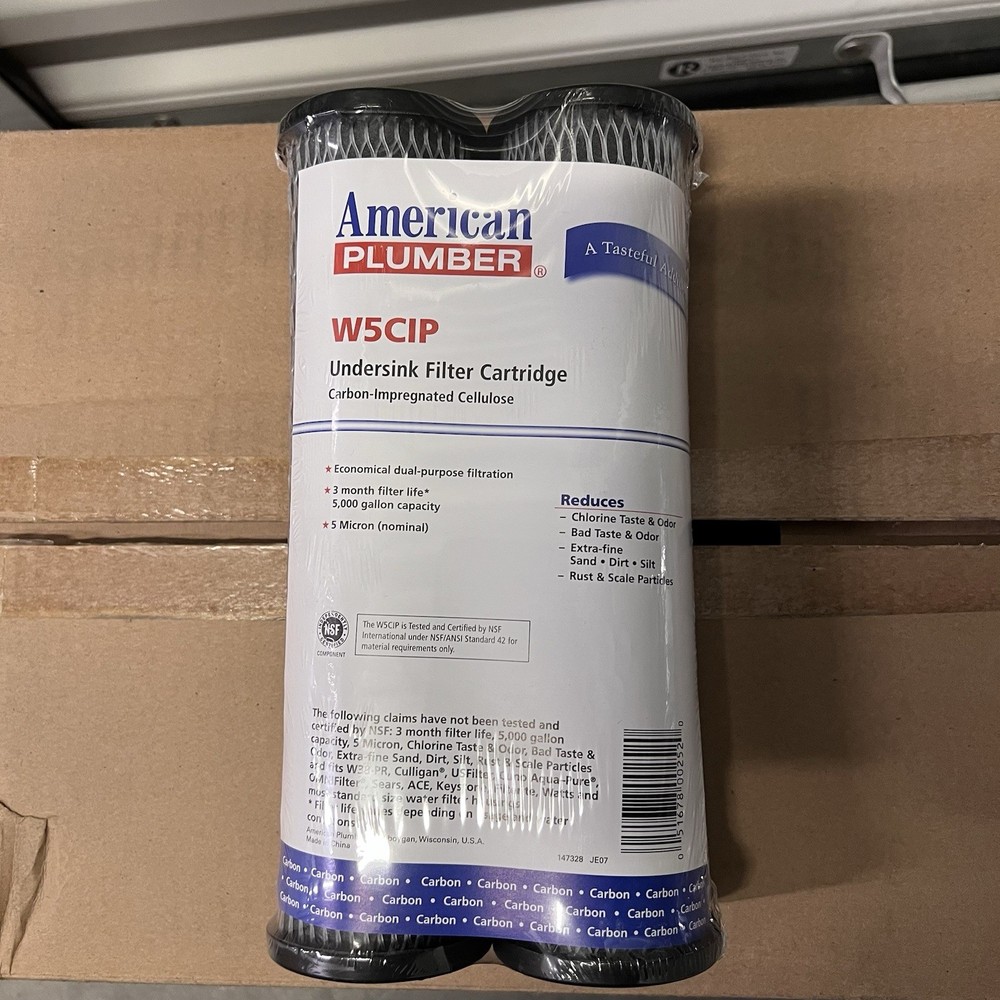American Plumber W5CIP 5 Micron Standard 10 Inch Undersink Filter (2 Pack)