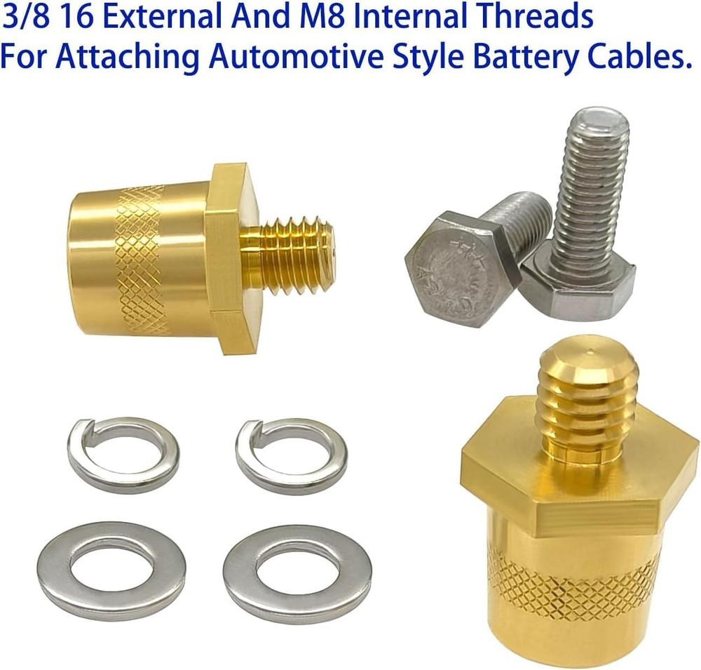 Battery Terminal Connector 3/8"-16 Battery Side Or Top Post Terminal Adapter(...