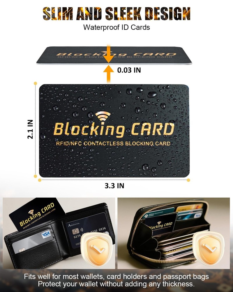 Linmxiy RFID Blocking Card 10 pack,One Protects Credit Size, Black