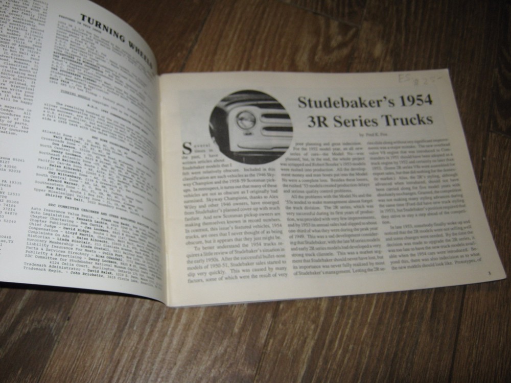 February 1990 Studebaker Turning Wheels Bulletin T. H. Heilig Moving & Storage