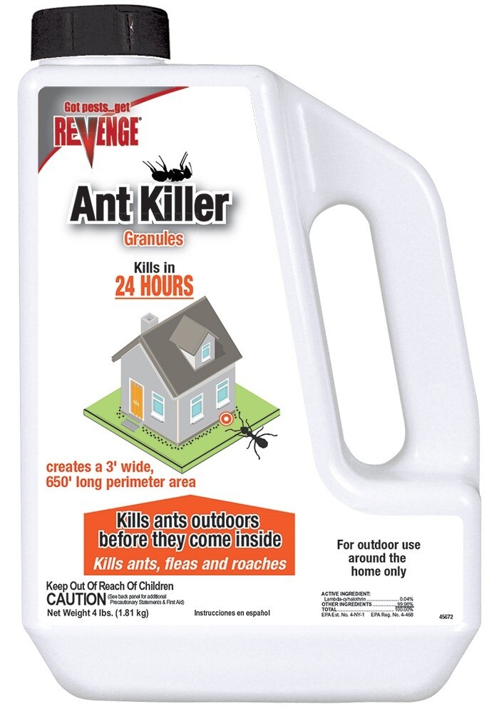 Revenge 45672 Fast Acting Ant Flea Roach Killer Granules 4 Lb Ready To Use Jug