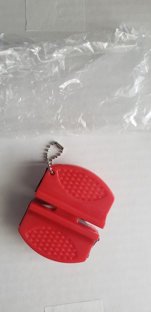 Mini Keychain Pocket Knife Sharpener - Red