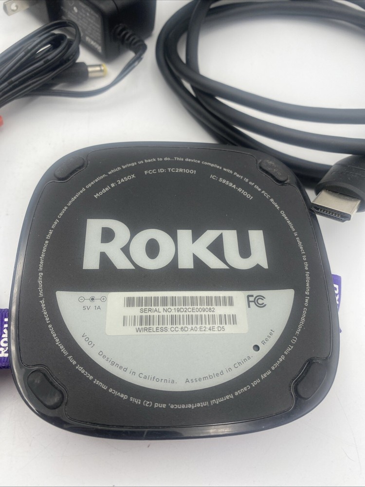 Roku LT 2450X Streaming Device with Remote & Cords - Preowned