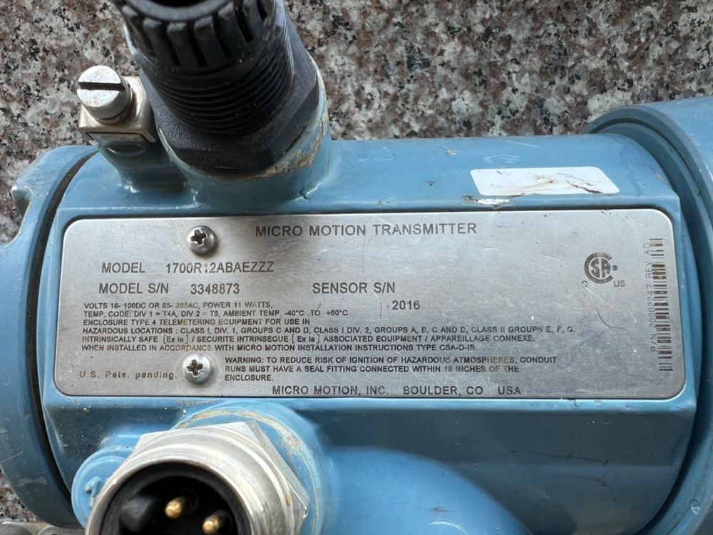 Micro Motion 1700R12ABAEZZZ Flow Transmitter 85-265v-ac