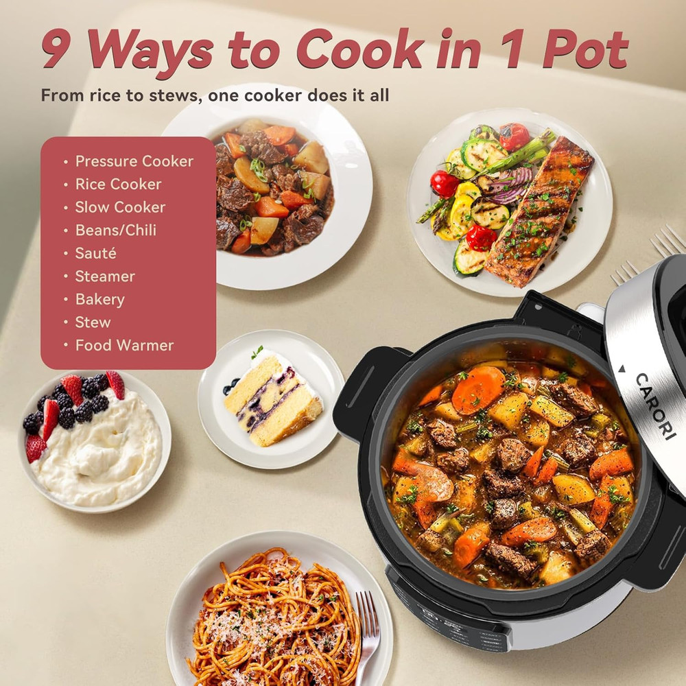 Electric Pressure Cooker 6 Qt, 9 Functions Programmable Instant Pot with IMD Tou