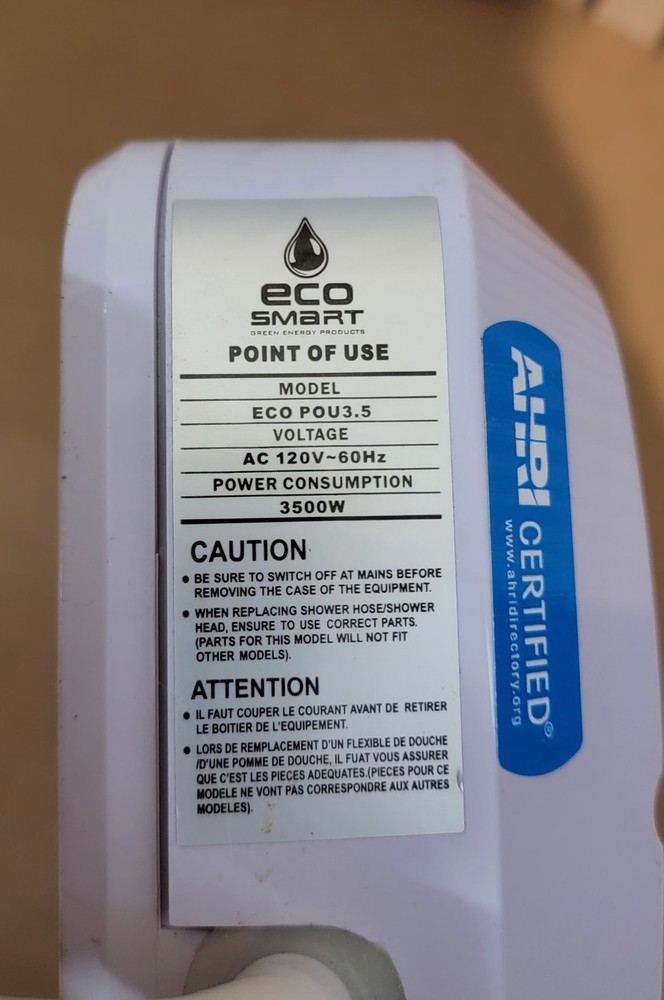 Ecosmart Tankless Water Heater POU 3.5, OFFERS ENCOURAGED, SAME DAY SHIPPING