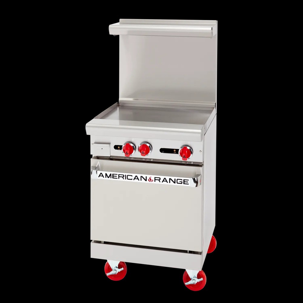 American Range 24" Gas 1" Thick Manual Griddle Range w/ 20" Storage Base