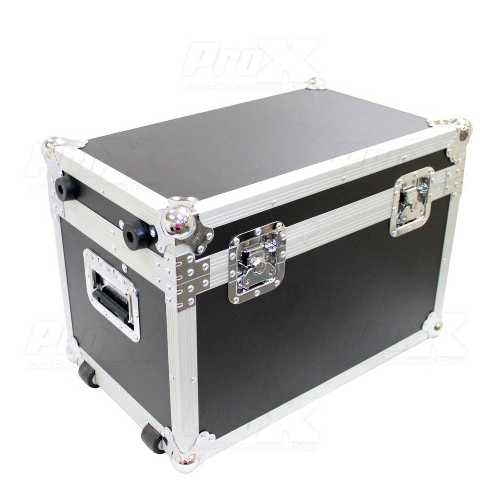 PROX ATA Utility DJ Small Trunk Road Case Rubber Lined w/ Pull Handle & Wheels