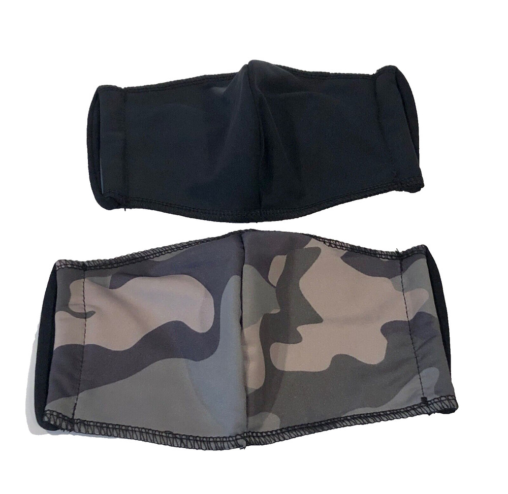 (NEW) Onzie Mindful Mask Unisex 2 Pack Face Mask, Solid & Camo