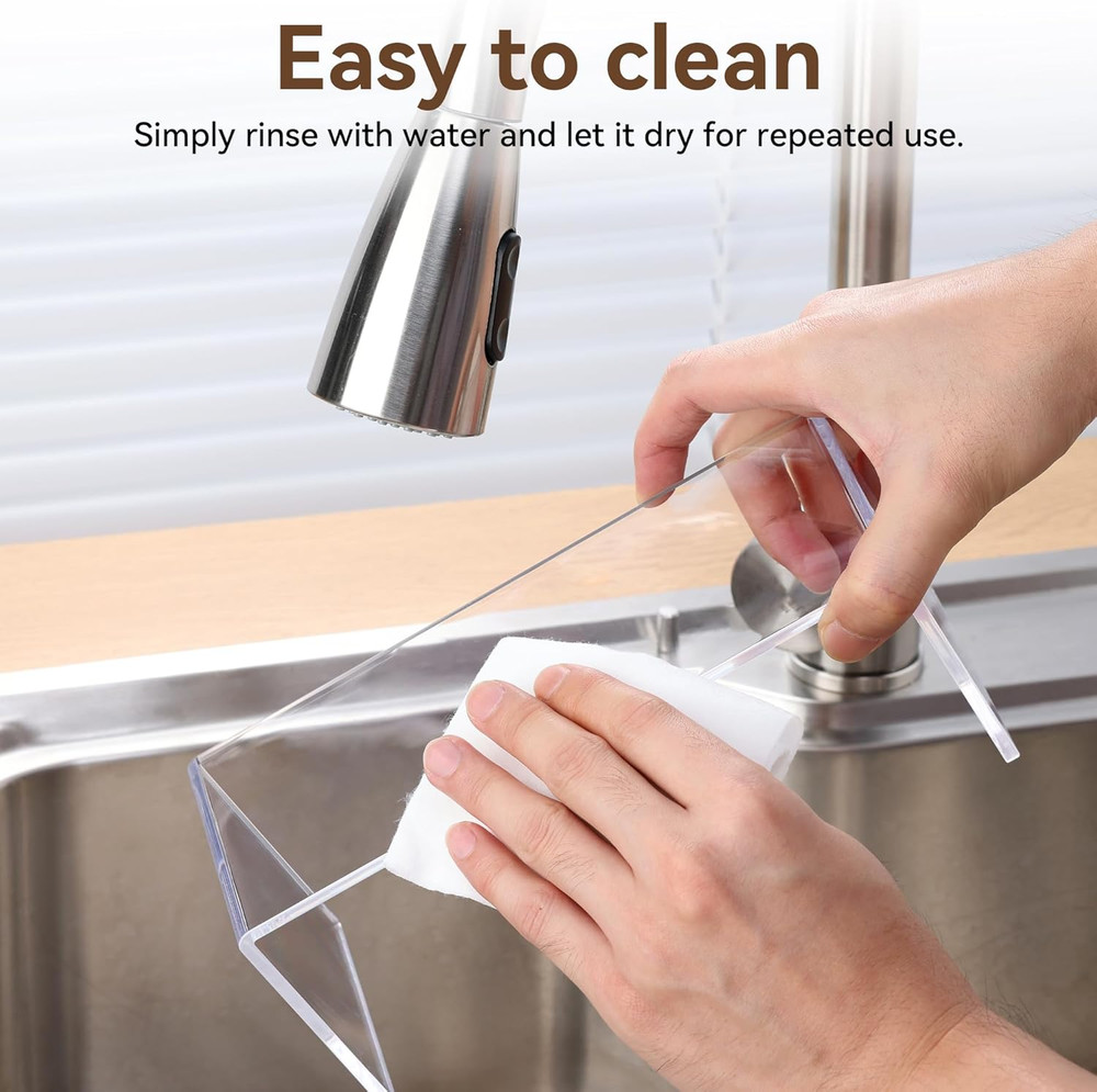 Display Risers, 6 Pcs(7.9”L~8.3”L~8.7”L) Rectangular Clear Acrylic Showcase Coll