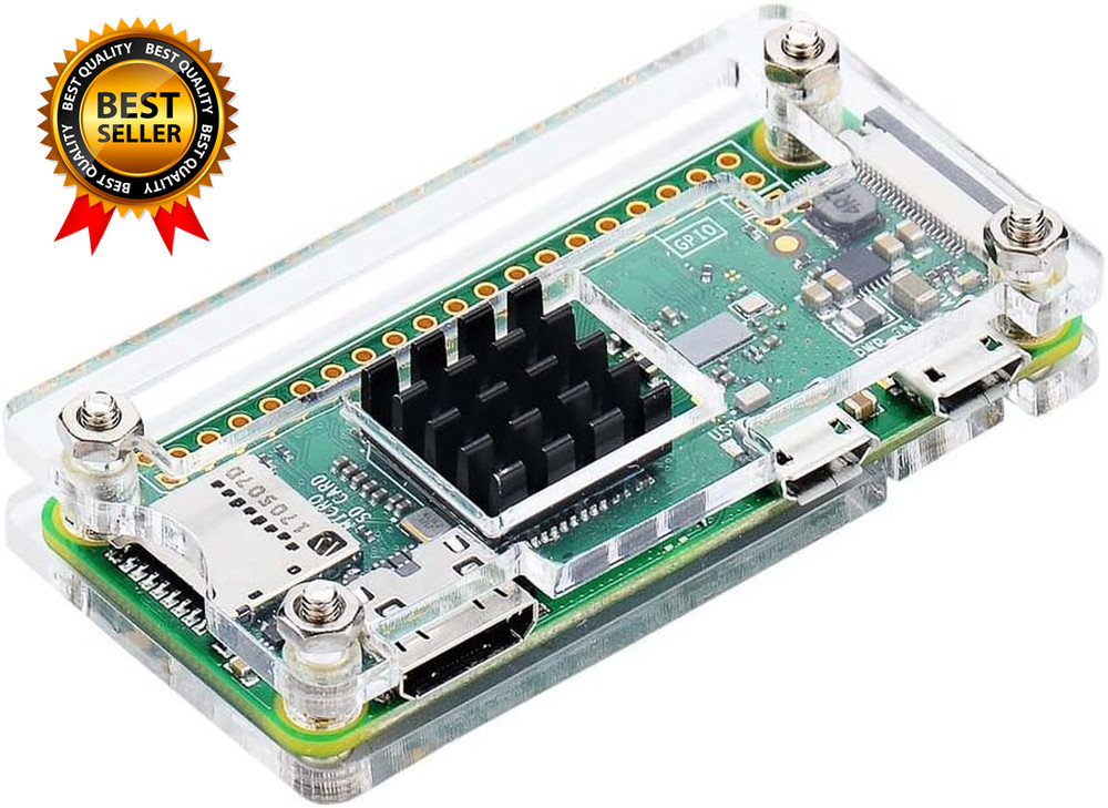 Raspberry Pi Zero Case Case for Raspberry Pi Zero 2 W with Heatsink HDMI Adapter