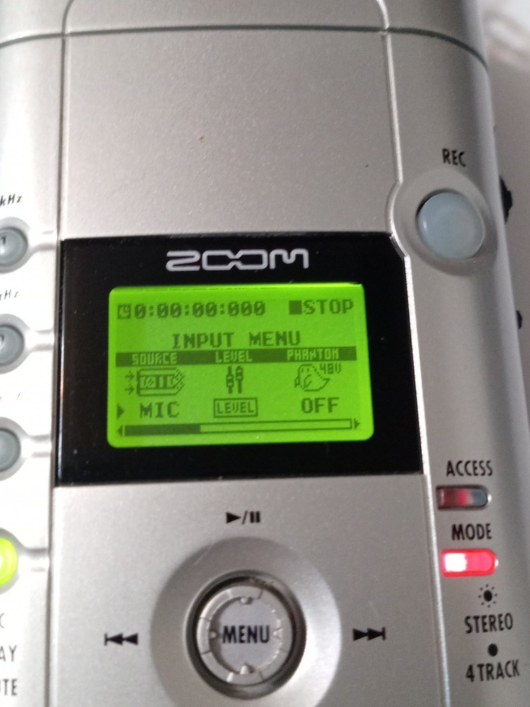 Zoom H4 Handy Digital Recorder + power adapter case memory .