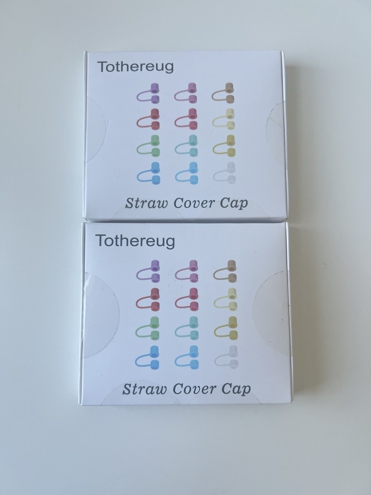 24Pcs Colorful Straw Covers Cap, Plastic Straw Tips Cover Drinking