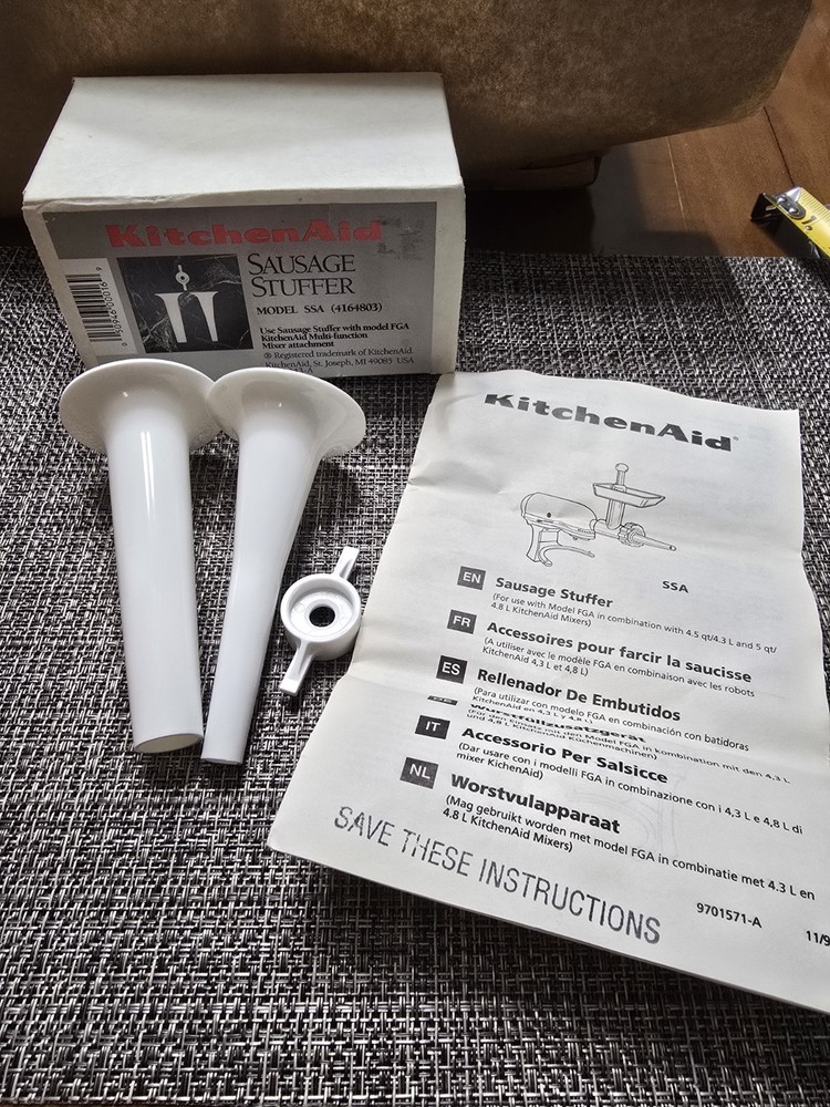 KitchenAid Sausage Stuffer for FGA Multi-function Mixer Attachment Model SSA