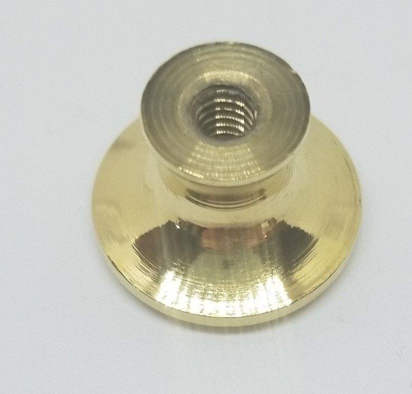 3/4" Polished Turned Solid Brass BOOKCASE Knob desk small cabinet drawer pull...