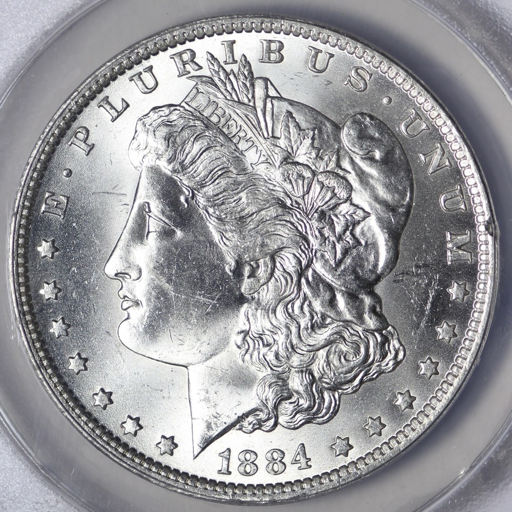 BU 1884-O Morgan Silver Dollar ANACS MS63 Blast White! XML