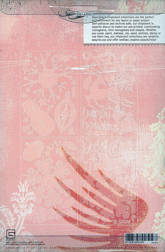 BasicGrey, Figgy Pudding Collection, Holiday Chipboard, Christmas, Winter, Stars