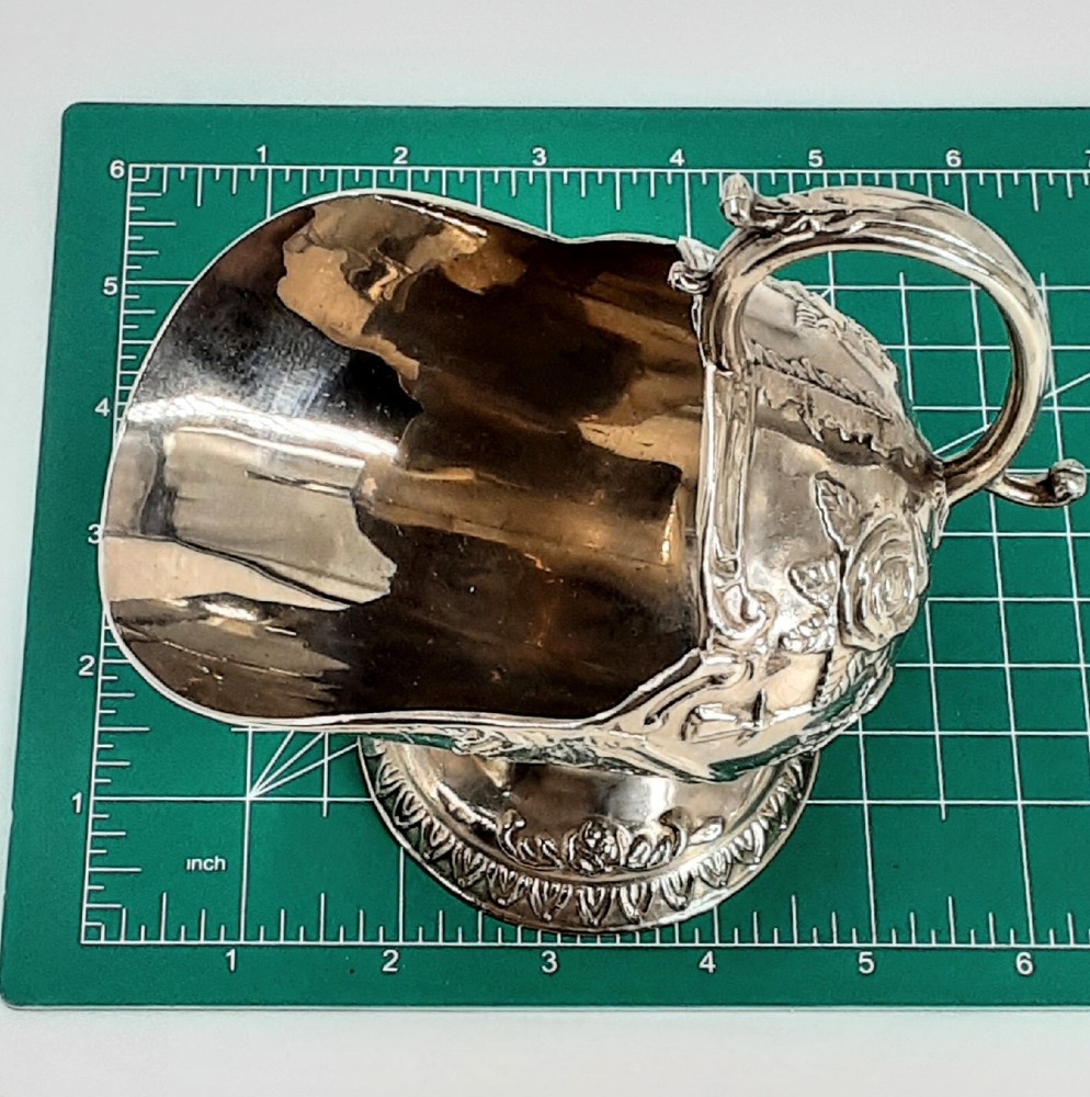 Vtg Silverplated Sugar Scuttle Ornate Roses Pattern Gilded Age Bridgerton