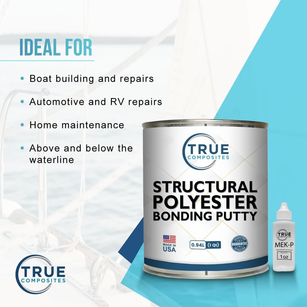 Structural Polyester Bonding Putty - Marine Grade, Fiber Reinforced Quart