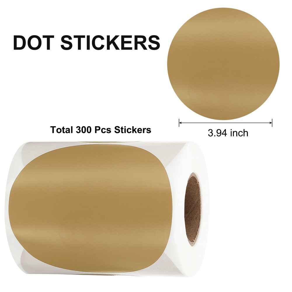 300Pcs Colored Dot Thermal Labels (Brown, 4 Inch)