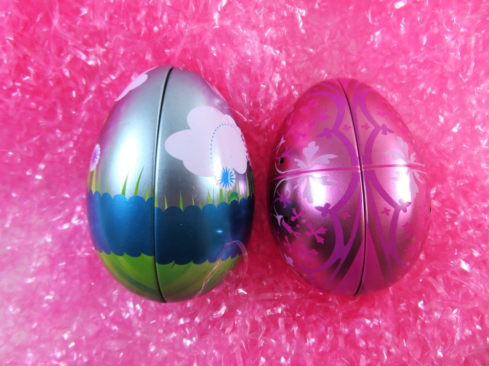 Empty Tin Easter Eggs With Ventilation Holes Candy Containers Spring Décor