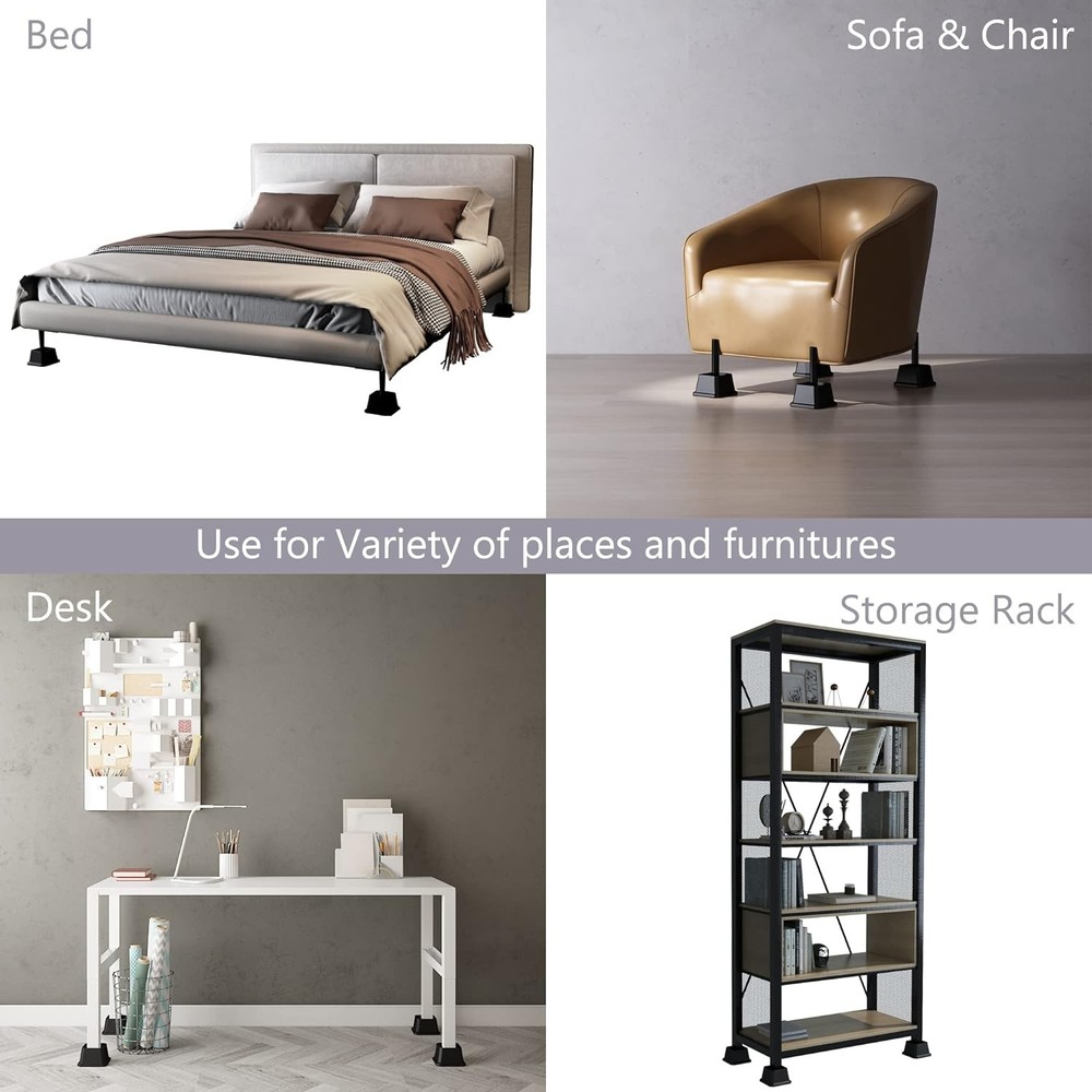 Heavy Duty Bed Risers 2 Inch 1500 lbs 4 Pack