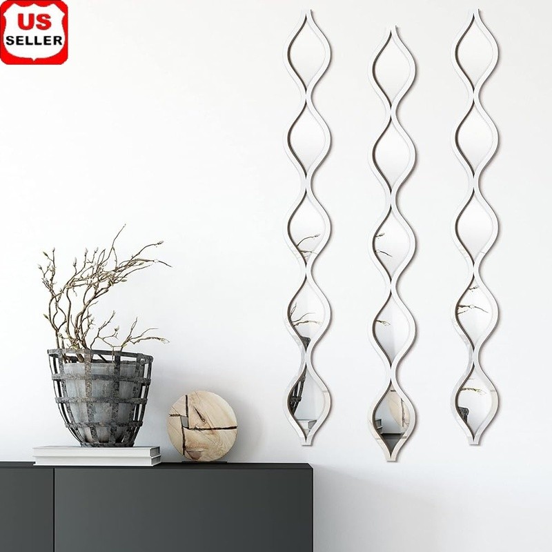 3 Pack Teardrop Wall Mirrors Acrylic Decorative Mirrors Home Decor Easy Install