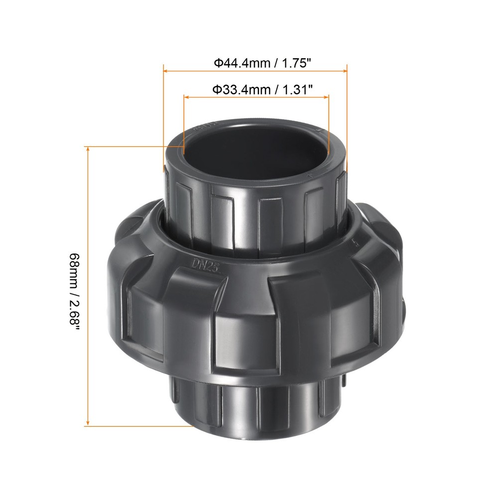UPVC Fitting Pipe 1" Program Socket 80 3pcs Straight Fitting Grey