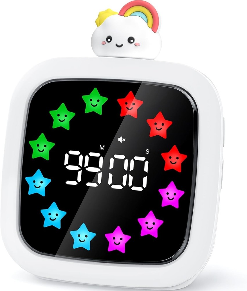 Digital Visual Timer for Kids, Rechargeable 99-Minute Silent Countdown Timer ...