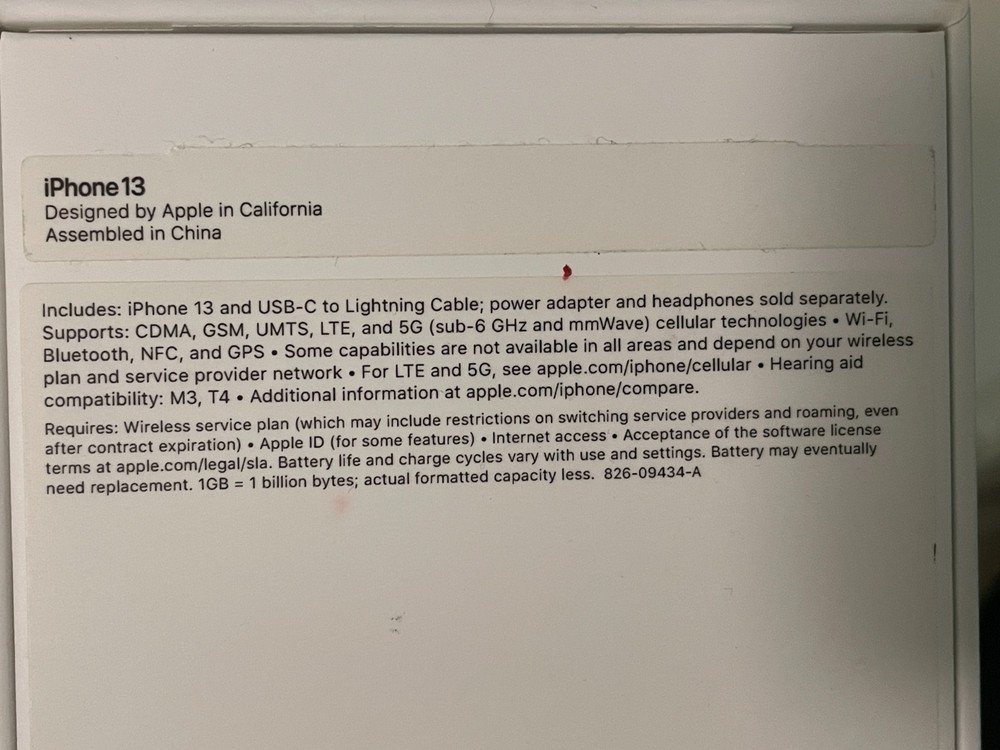 *Empty Box ONLY* Apple iPhone 13 Blue 128 GB