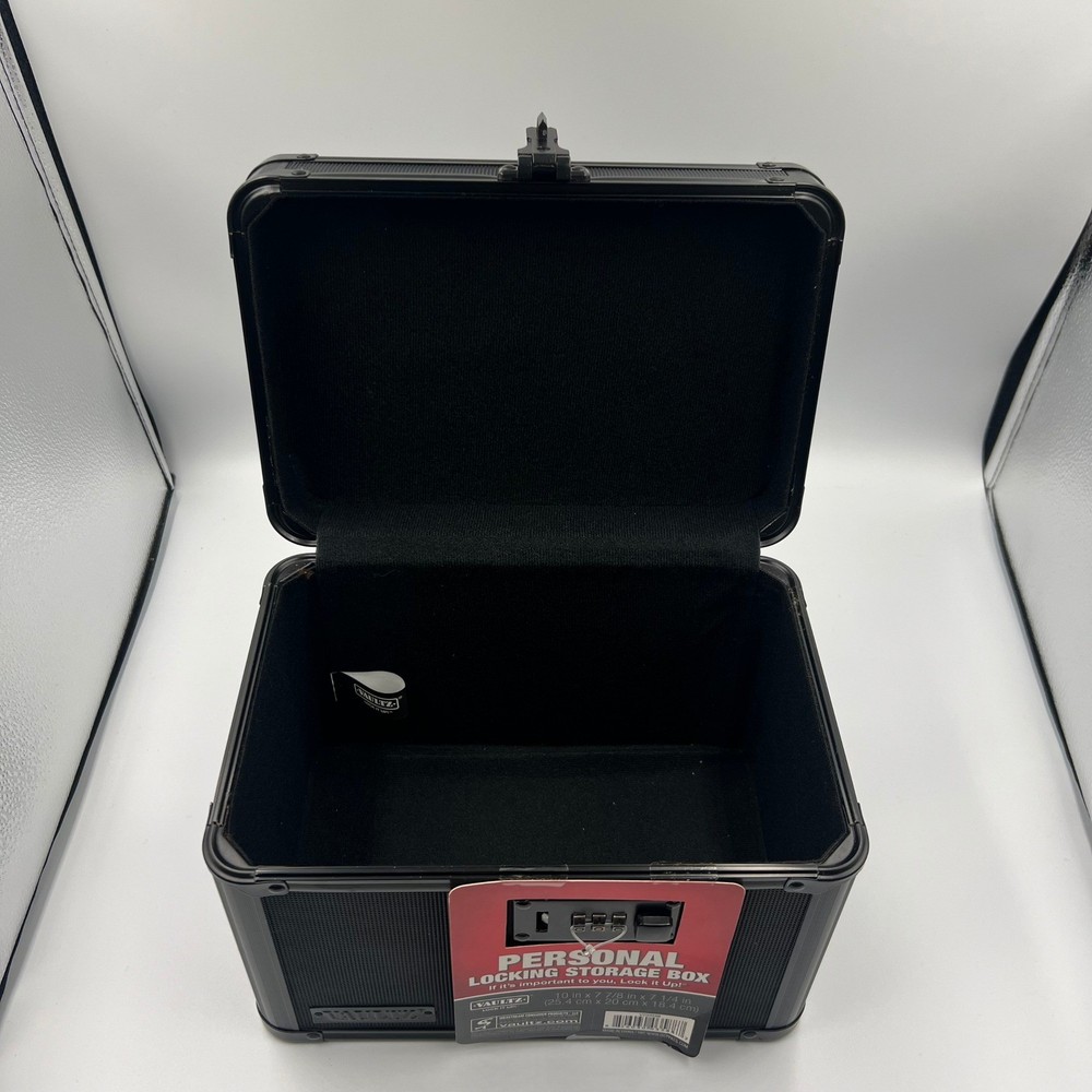 NEW Vaultz Personal Locking Storage Box Black Tactical Combination Lock Case