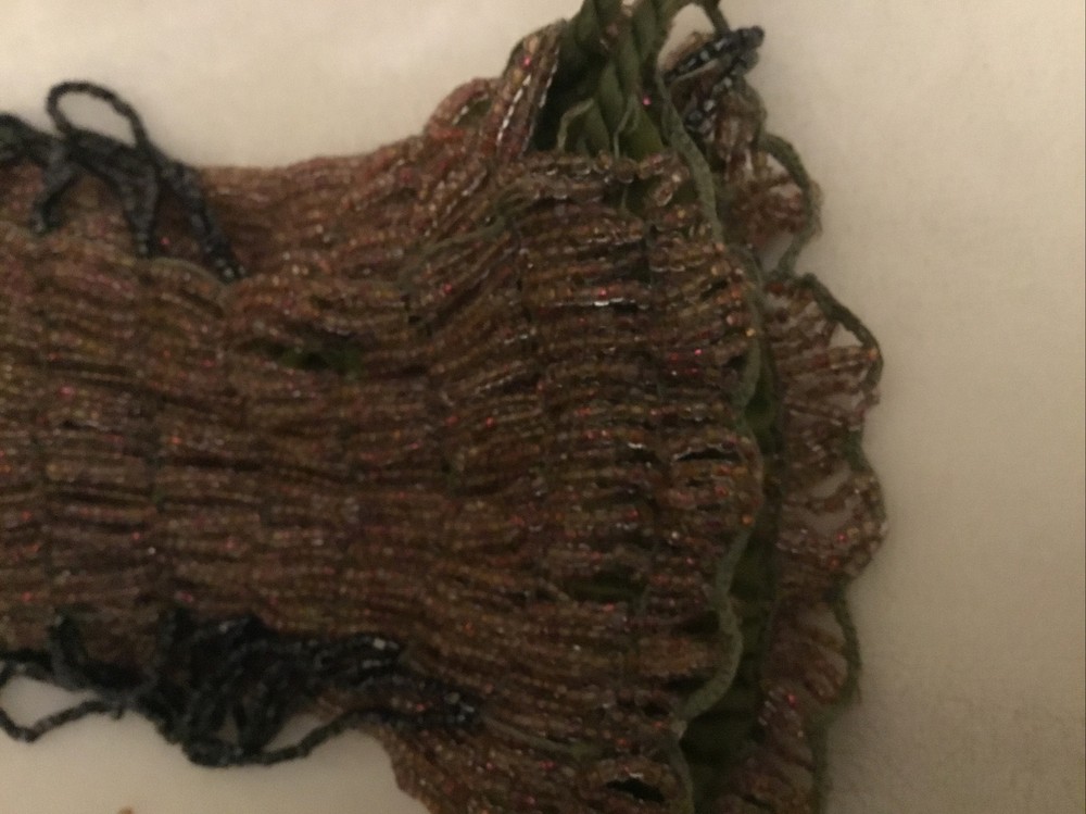 Antique Purse Flapper Style Beaded Fringe Drawstring