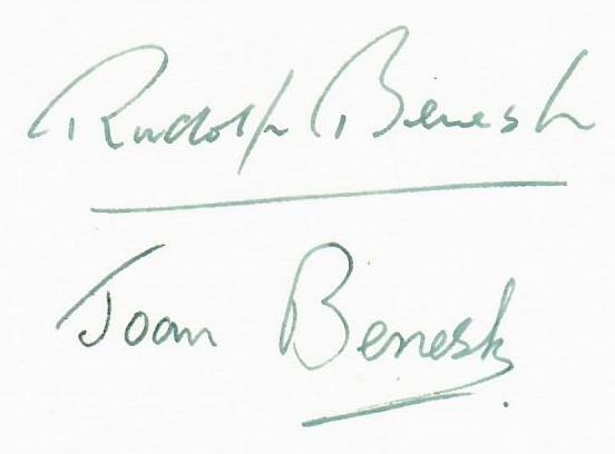"Movement Notation For Dance" Rudolf & Joan Benesh Hand Signed 3.5X5.5 Card