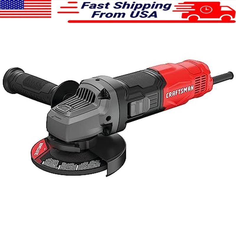 4-1/2 Inch Angle Grinder 6 Amp Tool-Free Guard Spindle Lock 3 Position Handle US