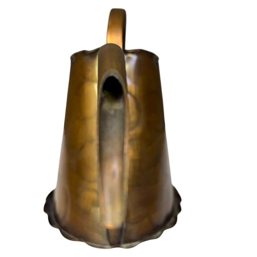 Vintage Hammered Copper Watering Can Decorative Pitcher Scroll Handle Rustic 12”
