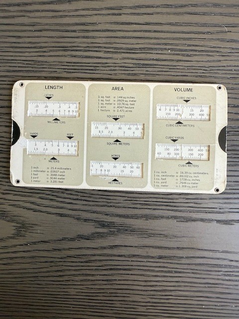 AVCO Community Developers Metric Standard Measurement Conversions Slide Rule