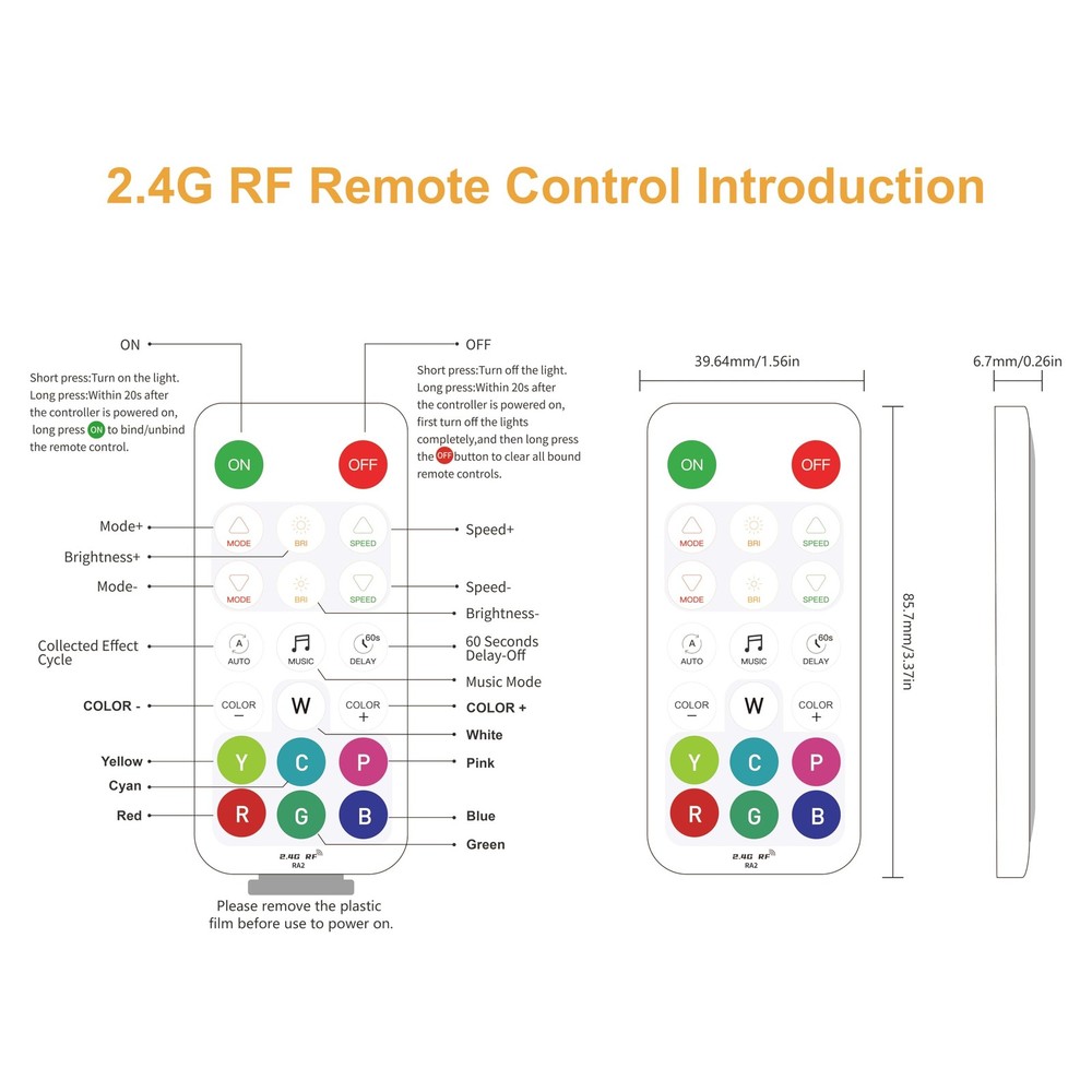 RGBW Controller Kit SP644E,2.4G RF Wireless Remote Control,RGBW Controller/Di...