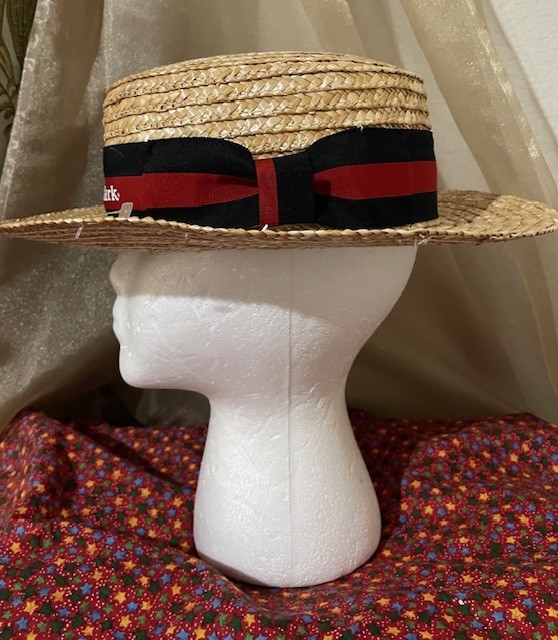 MAKERS MARK BOURBON DERBY STRAW HAT RED/BLACK LOGO BAND NEW