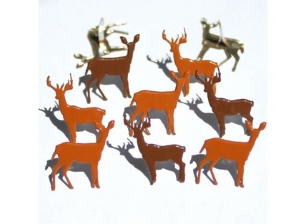Eyelet Outlet Shape Brads 12/Pkg Deer Bucks